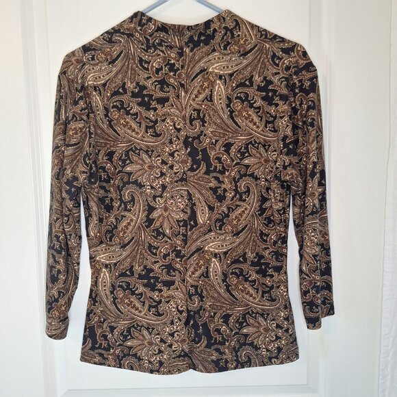VINTAGE Beautiful Paisley Blouse Sz 12P - Picture 2 of 6